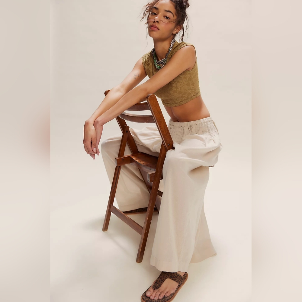 FREE PEOPLE Rising Sun Pants NWT Oatmeal - Picture 3 of 7